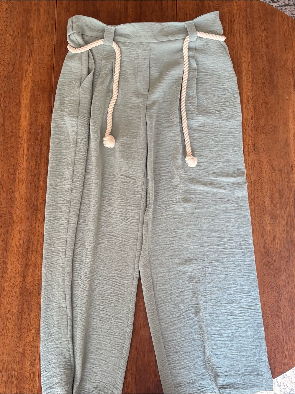 Jules & Leopold Light blue pleated crinkle wide leg pants size medium